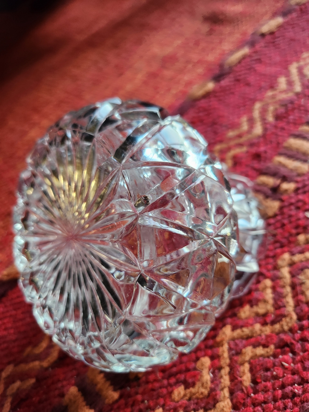 Set of 3  Dishes Crystal - Clear & Red - Picture 2 of 16